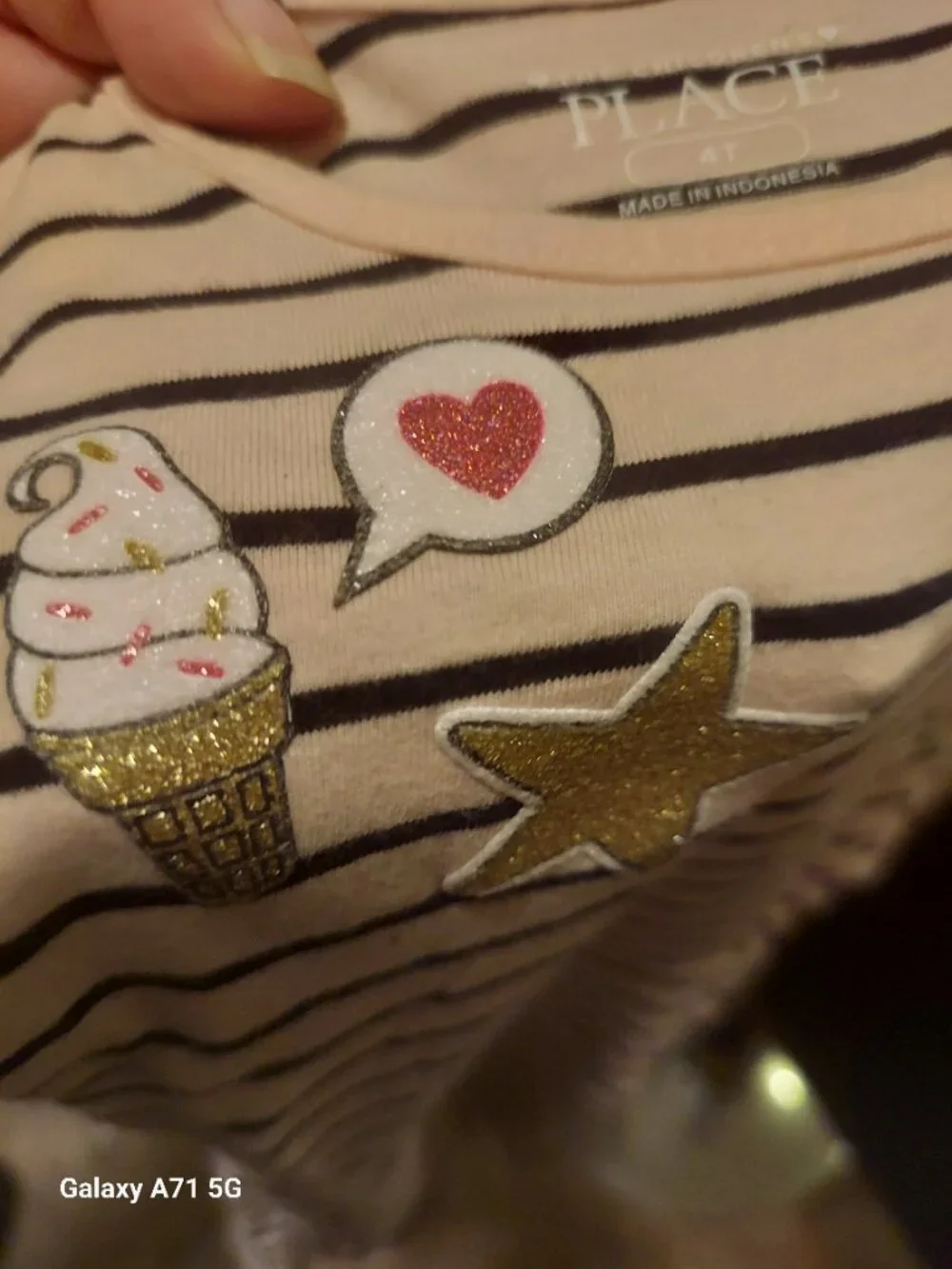 Children's Place Light Pink and Black Striped Dress